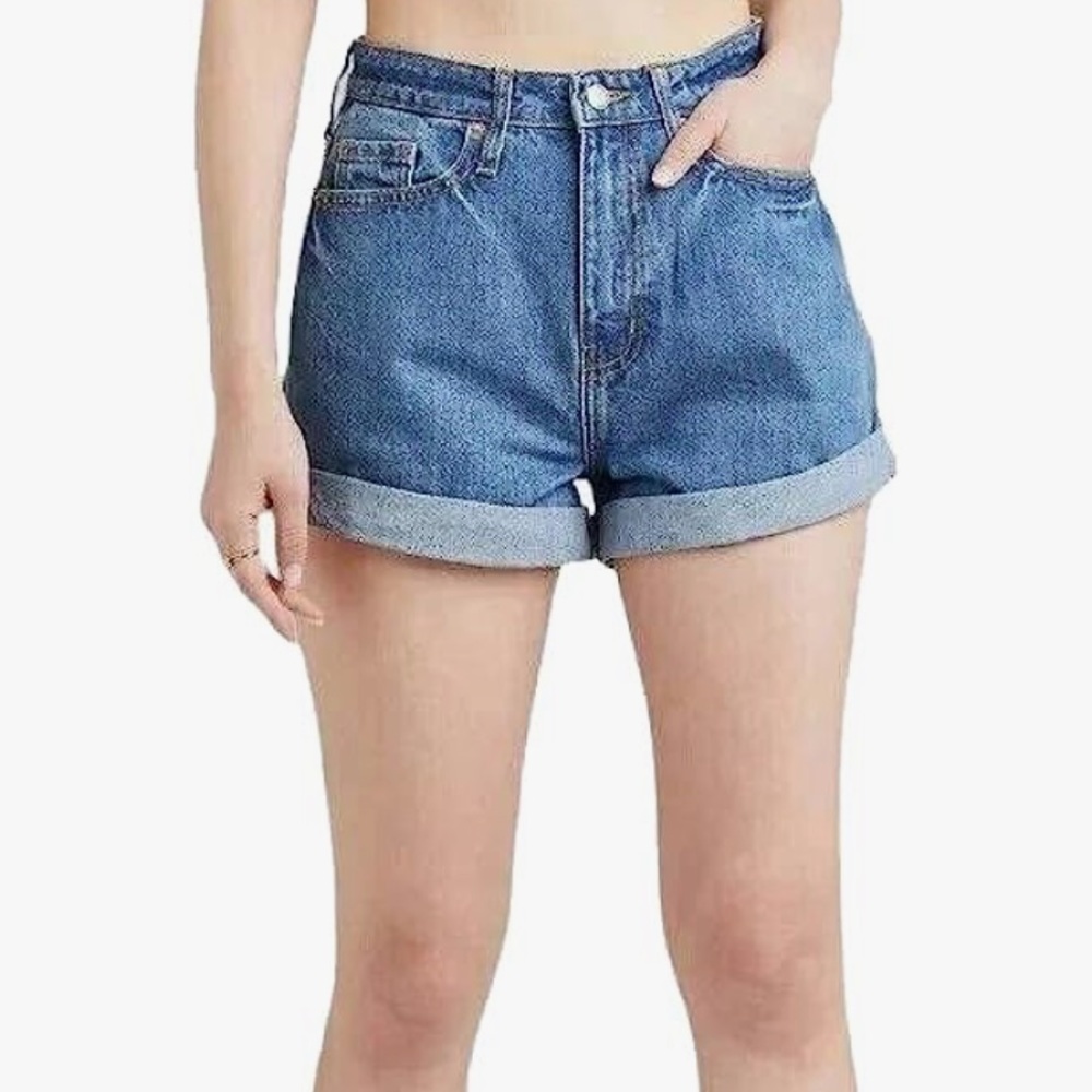 Light wash denim shorts